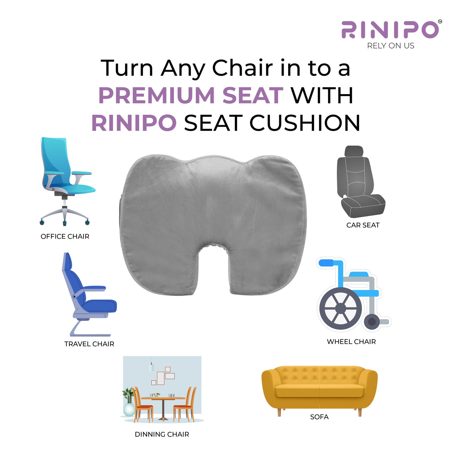 Seat Cushion for Back Support